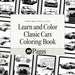 Learn and Color Classic Cars - Coloring Classic Cars - 20 A4 simple sheets - FORHERA DESIGN - DigitalPrint