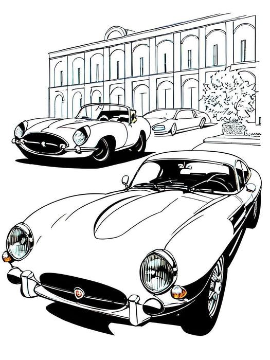 Learn and Color Classic Cars - Coloring Classic Cars - 20 A4 simple sheets - FORHERA DESIGN - DigitalPrint