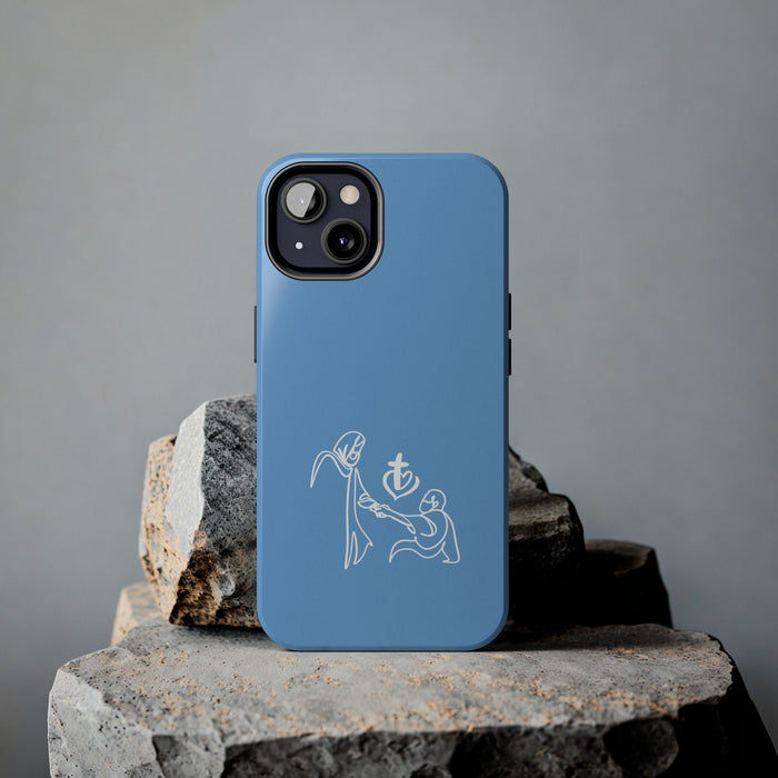 Light Blue Jesus Hand of Encouragement Phone Case | Christian Inspirational Phone Cover | Uplifting Gift for Faith, Strength & Support - FORHERA DESIGN - Phone Case