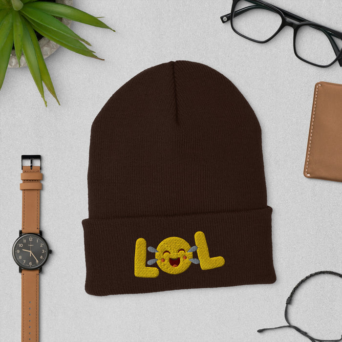 LOL Hat - Fun Embroidered Cap | LOL Warm Hat for women and Man | Playful Gift for All, Lighthearted Gift for Spreading Joy and Laughter - FORHERA DESIGN - Beanies