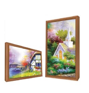 Museum Digital Photo Frame with Wifi 32inch Cloud Wood gallery Anti Glare Matte Frame Intelligent Digital Art Token Wood - FORHERA DESIGN - DigitalPhotoFrame