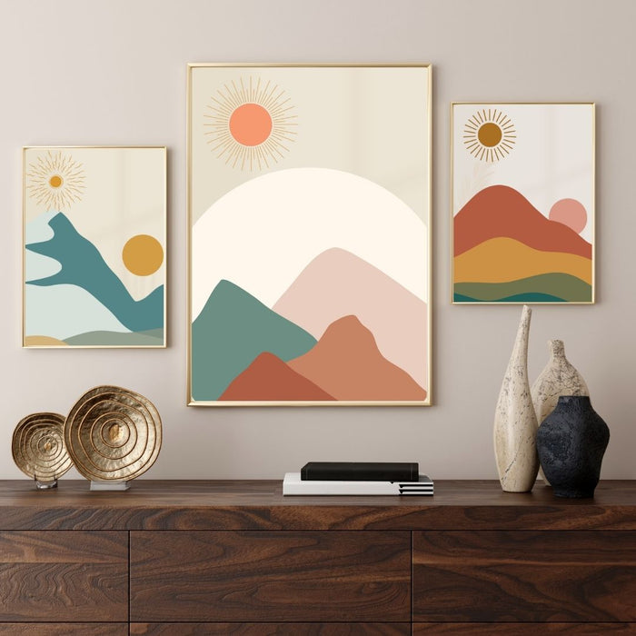 Nature Boho Wall Art Set, Earthy Abstract Prints, Bohemian Home Decor, bohoful Nature Art, Digital Modern Art Spaces, relaxant art, bohoful - FORHERA DESIGN - Art_Boho