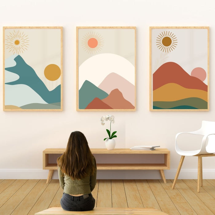 Nature Boho Wall Art Set, Earthy Abstract Prints, Bohemian Home Decor, bohoful Nature Art, Digital Modern Art Spaces, relaxant art, bohoful - FORHERA DESIGN - Art_Boho