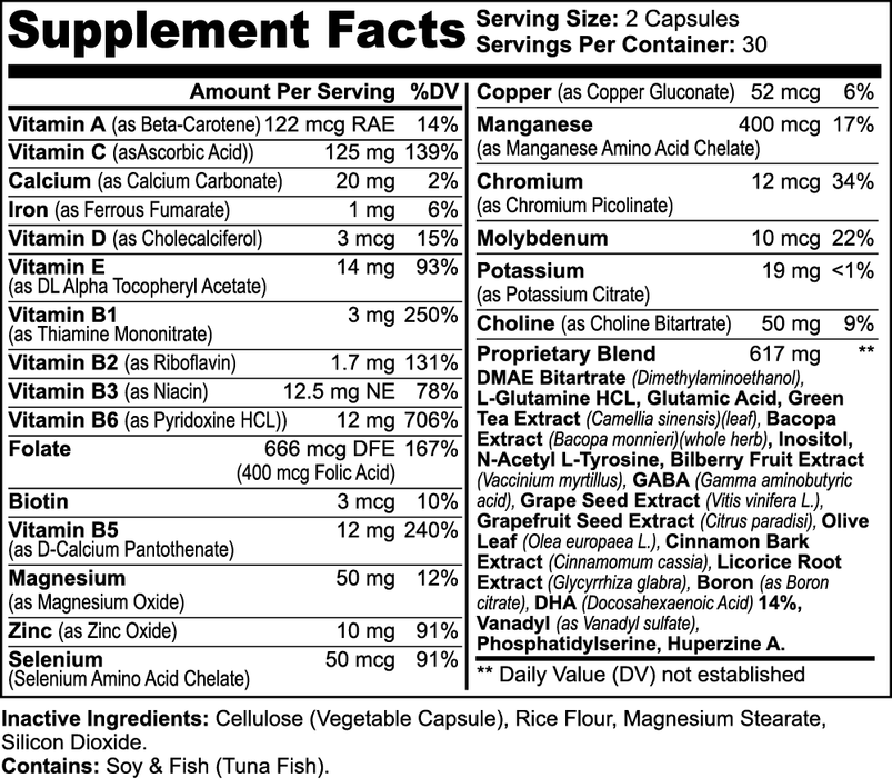 Nootropic Brain & Focus Formula - FORHERA DESIGN - Vitamins & Supplements