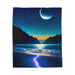 Ocean night Scene Velveteen Plush Blanket - FORHERA DESIGN - All Over Prints