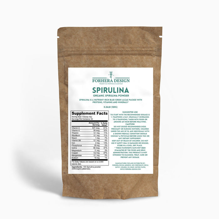 Organic Spirulina Powder - FORHERA DESIGN - Vitamins & Supplements