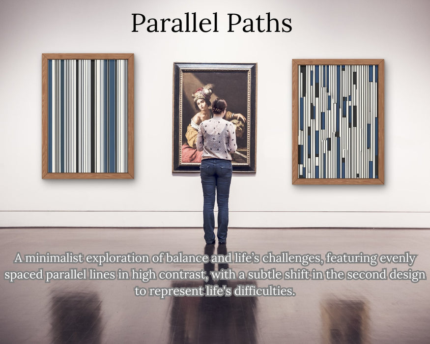 Parallel Paths: Vertical Lines Art | Minimalist Digital Download | highly contrasted Black and White | Abstract Wall Art | Modern Design - FORHERA DESIGN - Art_Minimalist