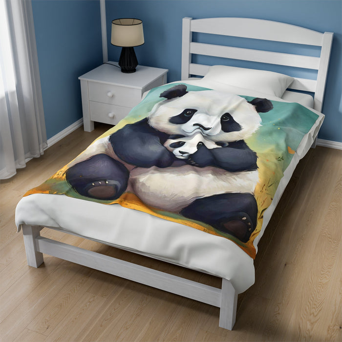 Peaceful Panda Hug Warmth Luxury Velveteen Plush Blanket - FORHERA DESIGN - Blankets