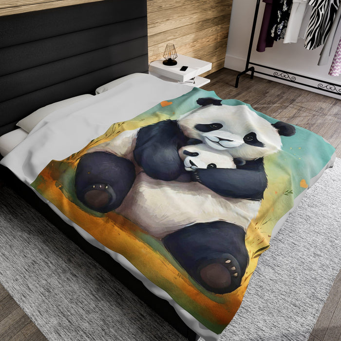 Peaceful Panda Hug Warmth Luxury Velveteen Plush Blanket - FORHERA DESIGN - Blankets