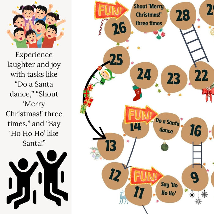 Printable Christmas Board Game | The Great Race | Fun Family Activity | Kids Holiday Game | Winter Classroom Activity - FORHERA DESIGN - Christmas_gifts