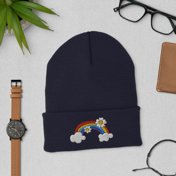 Rainbow Style Hat - Colorful Embroidered Cap for Positivity | Trendy Gift for Pride, Fun Accessory for All Ages, Joyful Fashion, Rainbow gift - FORHERA DESIGN - Beanies