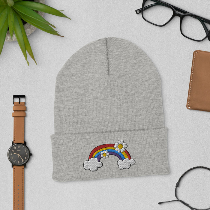 Rainbow Style Hat - Colorful Embroidered Cap for Positivity | Trendy Gift for Pride, Fun Accessory for All Ages, Joyful Fashion, Rainbow gift - FORHERA DESIGN - Beanies