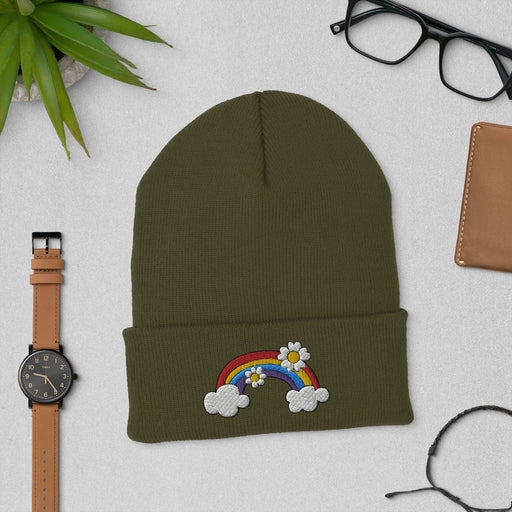 Rainbow Style Hat - Colorful Embroidered Cap for Positivity | Trendy Gift for Pride, Fun Accessory for All Ages, Joyful Fashion, Rainbow gift - FORHERA DESIGN - Beanies