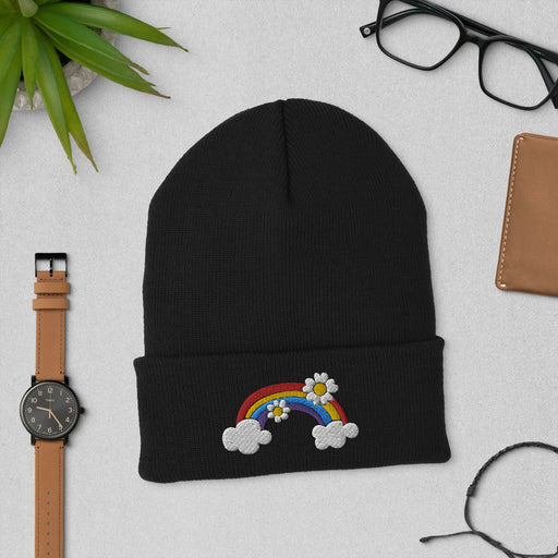 Rainbow Style Hat - Colorful Embroidered Cap for Positivity | Trendy Gift for Pride, Fun Accessory for All Ages, Joyful Fashion, Rainbow gift - FORHERA DESIGN - Beanies