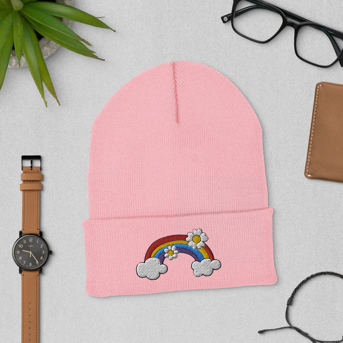Rainbow Style Hat - Colorful Embroidered Cap for Positivity | Trendy Gift for Pride, Fun Accessory for All Ages, Joyful Fashion, Rainbow gift - FORHERA DESIGN - Beanies