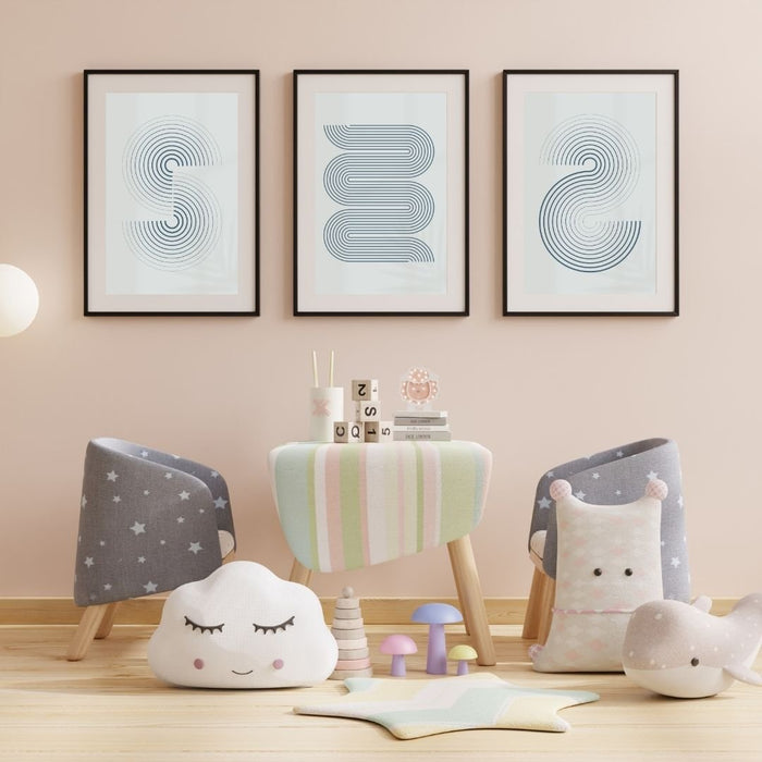 Set of 3 Modern Minimalist Grey Curved Wall Art Prints, Abstract Decor for Stylish Home Interiors, Indoor Decor - FORHERA DESIGN - Art_Boho