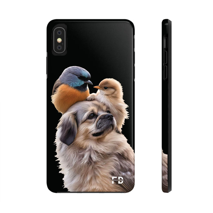 Small birds perched gently on Dog For Iphone or Google Phone case - FORHERA DESIGN - Phone Case