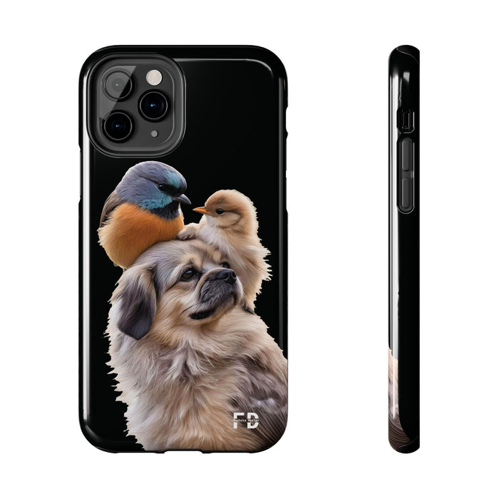 Small birds perched gently on Dog For Iphone or Google Phone case - FORHERA DESIGN - Phone Case