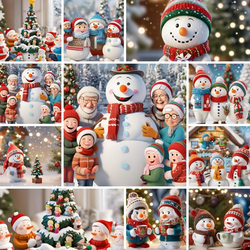 Snowman Family Wall Art | 10 Cozy Christmas Prints |Easy Download for Families of 1, 2, 3, 4 | Perfect Holiday Decor for Couples & Families - FORHERA DESIGN - Christmas_gifts