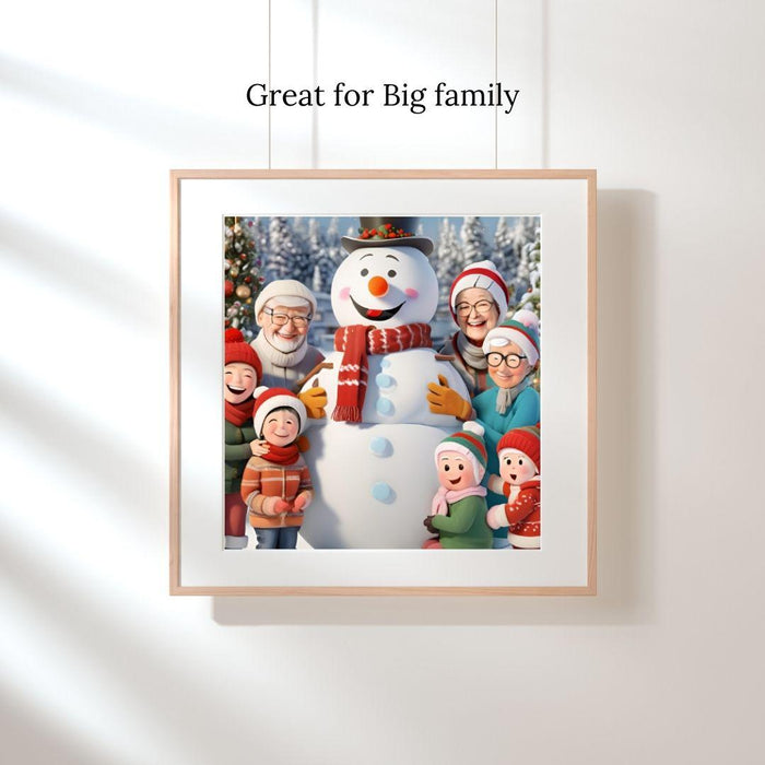 Snowman Family Wall Art | 10 Cozy Christmas Prints |Easy Download for Families of 1, 2, 3, 4 | Perfect Holiday Decor for Couples & Families - FORHERA DESIGN - Christmas_gifts