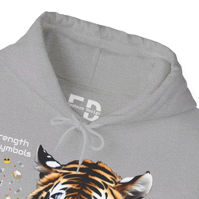 Strength in symbols Tiger Hoody Unisex Heavy Blend™ Hooded Sweatshirt - FORHERA DESIGN - Hoodie