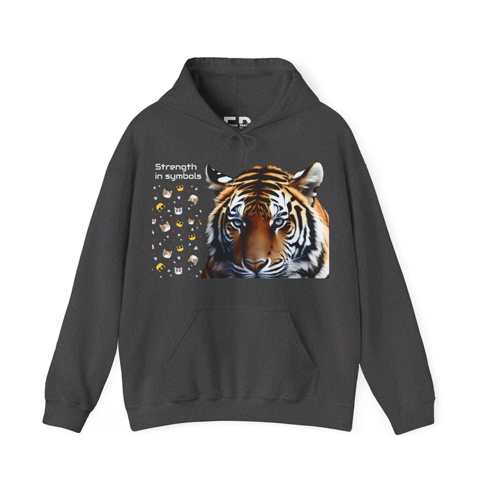 Strength in symbols Tiger Hoody Unisex Heavy Blend™ Hooded Sweatshirt - FORHERA DESIGN - Hoodie