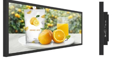 Supermarket indoor advertising media player strip Ultra wide shelf screen stretch bar lcd display - FORHERA DESIGN - Screens