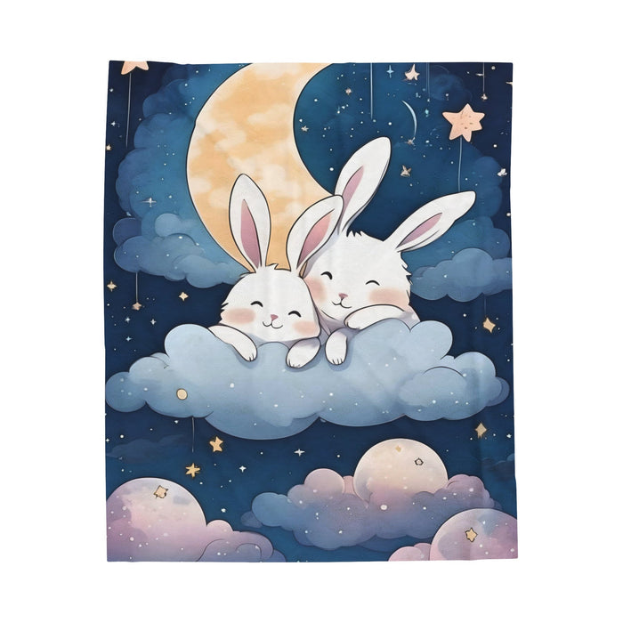 Sweet Lovely Bunny Blanket Velveteen Plush Blanket - FORHERA DESIGN - Blankets