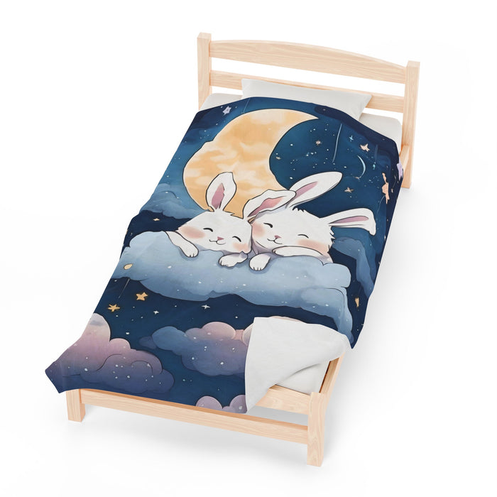 Sweet Lovely Bunny Blanket Velveteen Plush Blanket - FORHERA DESIGN - Blankets