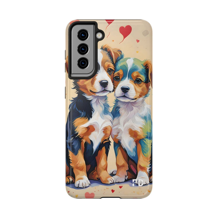 Two Cute Dogs Phone Case Resistant 2 - Piece for Iphone or Google - FORHERA DESIGN - Phone Case