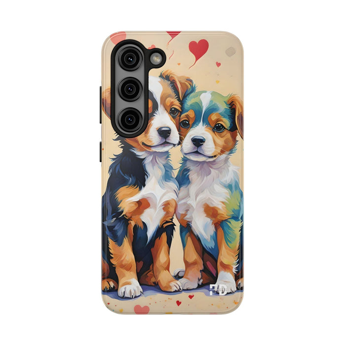 Two Cute Dogs Phone Case Resistant 2 - Piece for Iphone or Google - FORHERA DESIGN - Phone Case