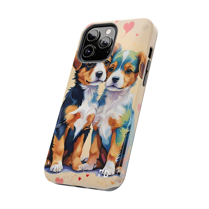 Two Cute Dogs Phone Case Resistant 2 - Piece for Iphone or Google - FORHERA DESIGN - Phone Case