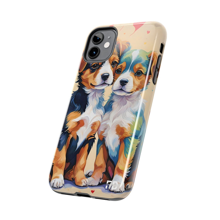 Two Cute Dogs Phone Case Resistant 2 - Piece for Iphone or Google - FORHERA DESIGN - Phone Case