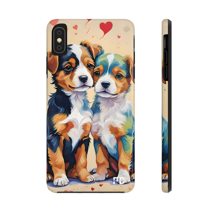 Two Cute Dogs Phone Case Resistant 2 - Piece for Iphone or Google - FORHERA DESIGN - Phone Case