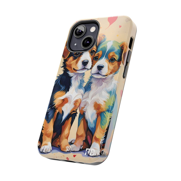 Two Cute Dogs Phone Case Resistant 2 - Piece for Iphone or Google - FORHERA DESIGN - Phone Case