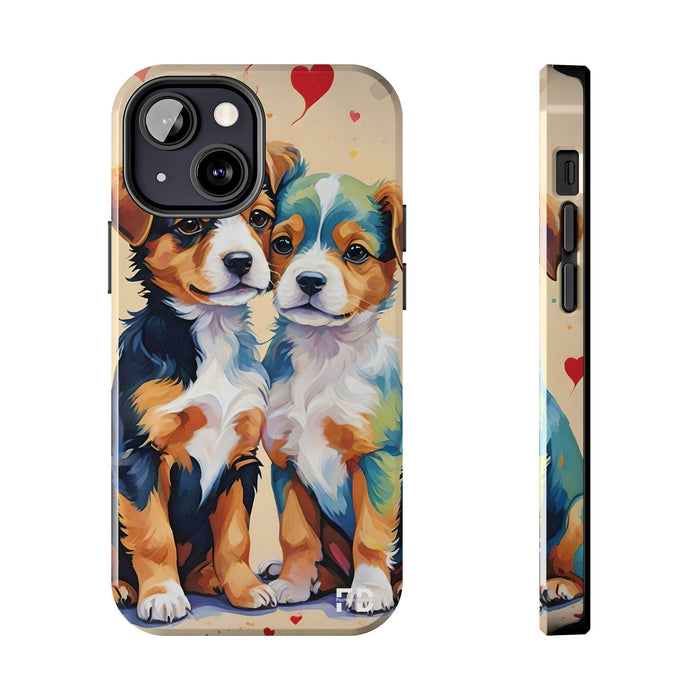 Two Cute Dogs Phone Case Resistant 2 - Piece for Iphone or Google - FORHERA DESIGN - Phone Case