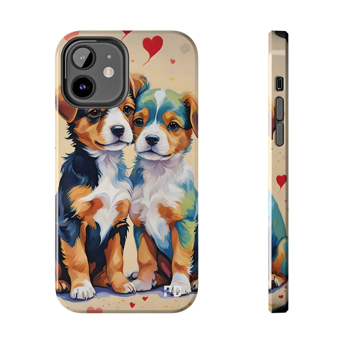 Two Cute Dogs Phone Case Resistant 2 - Piece for Iphone or Google - FORHERA DESIGN - Phone Case