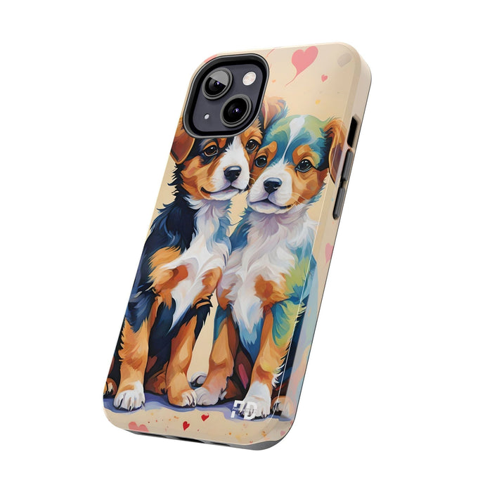 Two Cute Dogs Phone Case Resistant 2 - Piece for Iphone or Google - FORHERA DESIGN - Phone Case