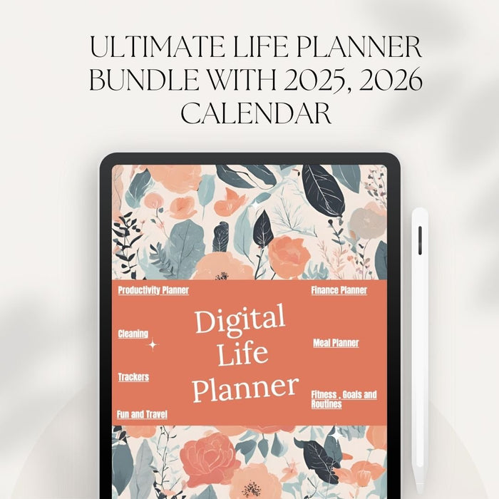 Ultimate Life Planner Bundle | Digital, Editable &amp; Printable | A4, Letter, iPad Compatible | Goals, Finance, Fitness, Self - Care, Travel &amp; More - FORHERA DESIGN - Templates