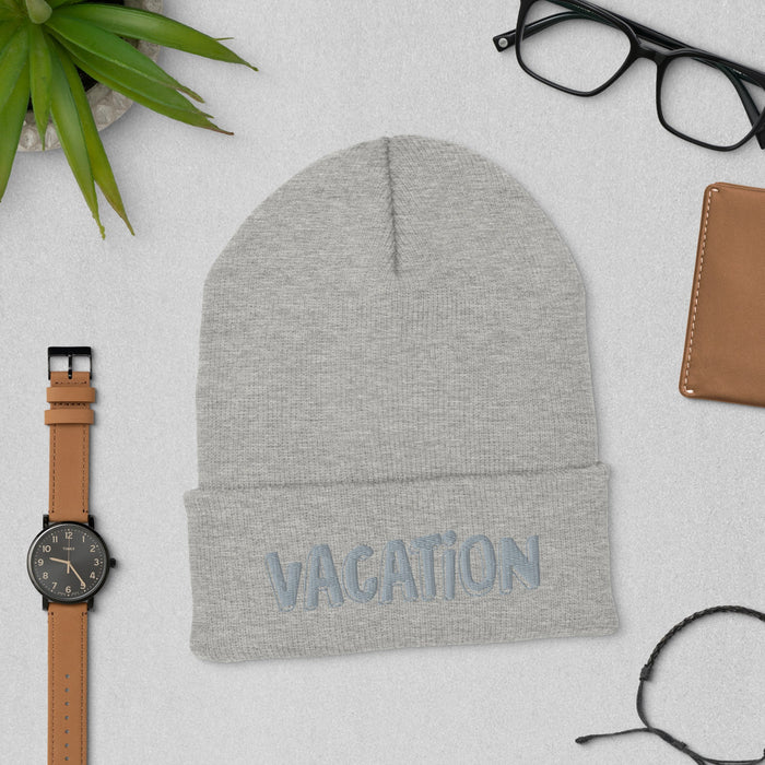 Vacation Embroidered Hat - Travel - Ready Cap | Stylish Vacation Mode Hat, Perfect Gift Accessory, Fun Gift for Travelers,Vacation Dreamer Gift - FORHERA DESIGN - Beanies