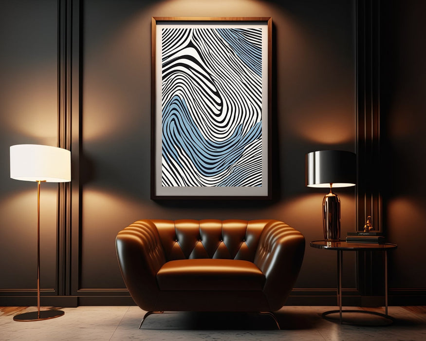 Wave Elegance: White and Blue Curves | Minimalist Art | Abstract Elegant Simplicity | Neutral Wall Art | Flowing Curved Design | - FORHERA DESIGN - Art_Minimalist