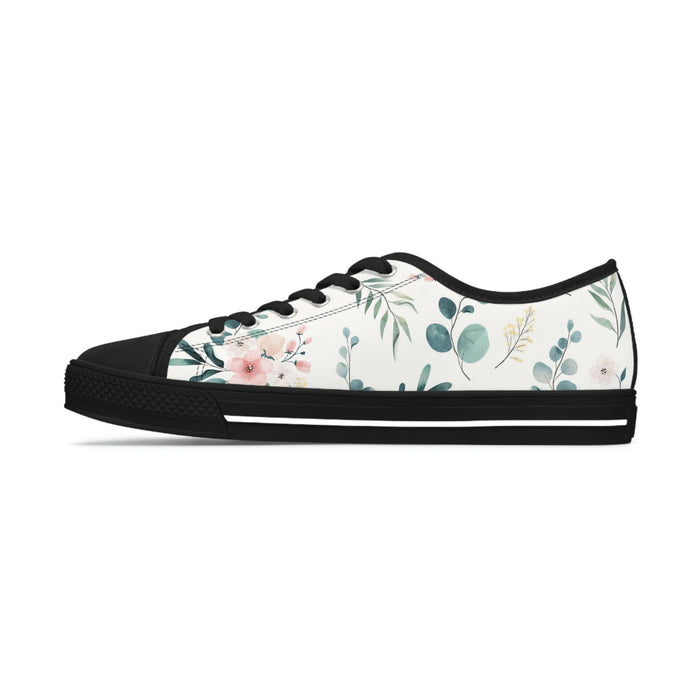 White and Green Women's Low Top Sneakers - FORHERA DESIGN - FORHERA DESIGN - FORHERA DESIGN