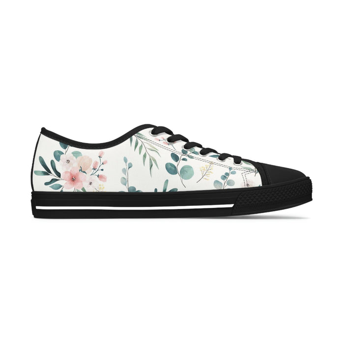 White and Green Women's Low Top Sneakers - FORHERA DESIGN - FORHERA DESIGN - FORHERA DESIGN