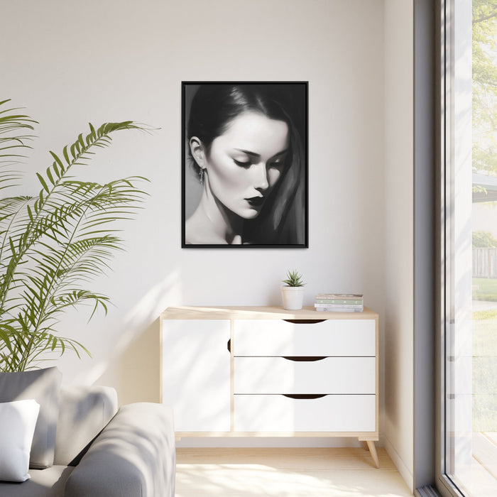 Woman's Silent Expression Collection. Captivating Black & White Art - Closed Eye - FORHERA DESIGN - Canvas