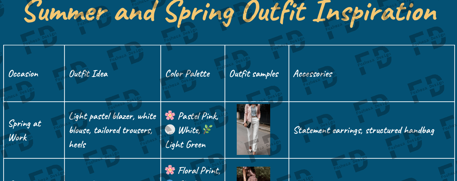 Women's Fashion Spring and Summer Styles Guide - FORHERA DESIGN - DigitalPrint